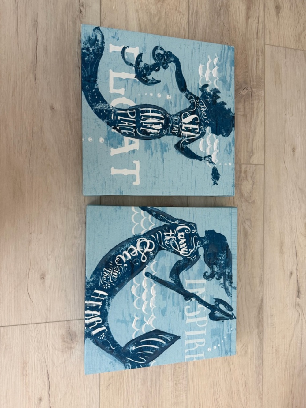 Blue Mermaid Wall Art Pair